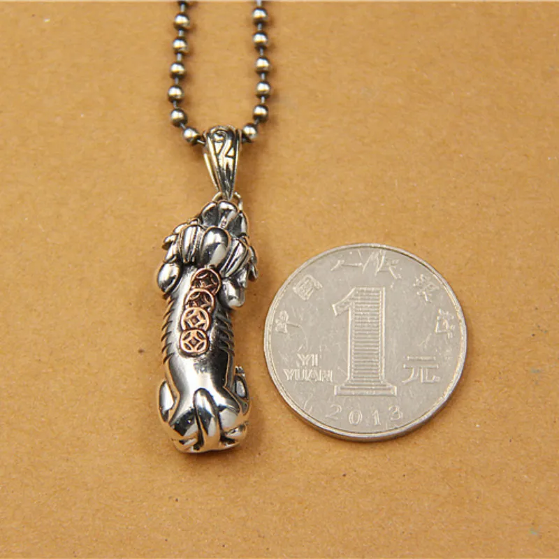 

925 Sterling Silver Jewelry Pi Yao Brave Troops Pendant For Men And Women Necklace Vintage Antique Silver Color