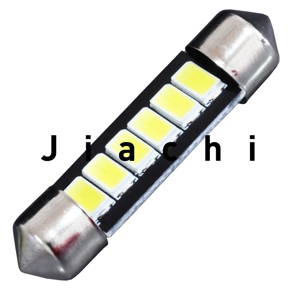 JIACHI 100 x Авто светодиодная гирлянда C5W 39 мм 5730SMD 6 светодиодный Футболка с принтом "автомобиль" Замена лампы для чтения Купол Карта Лампа фонарь освещения номерного знака белый 12 V