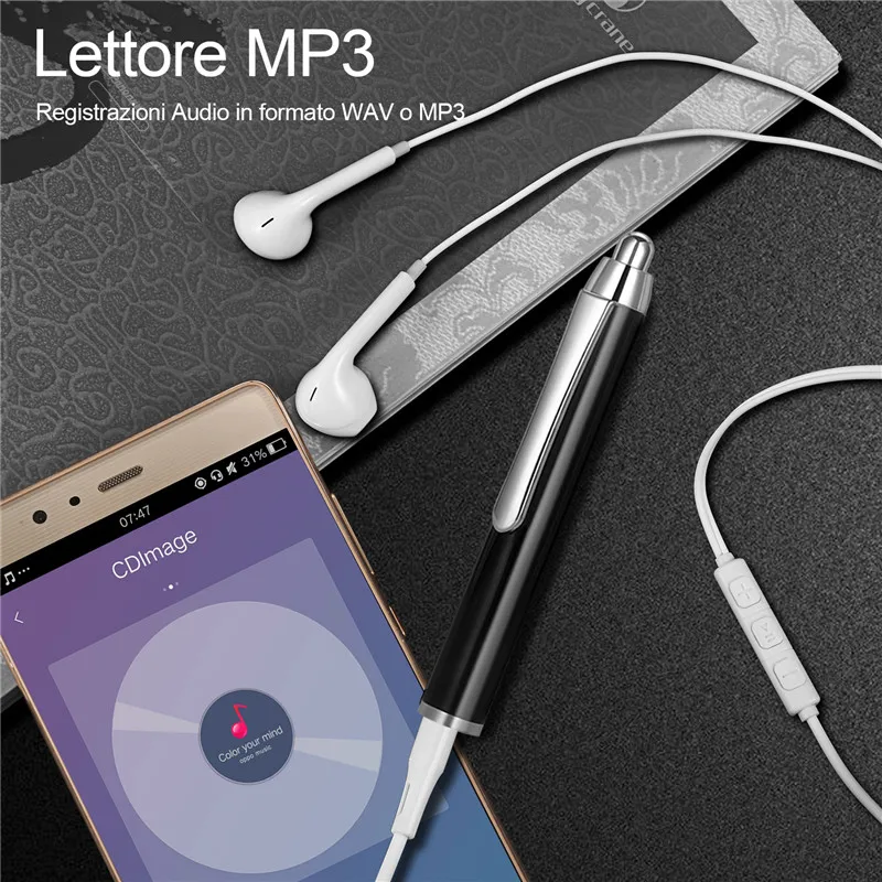 16 Гб черный серебристый цифровой Аудио Диктофон Ручка MP3 плеер Диктофон звук профессиональное шумоподавление grabadora de voz