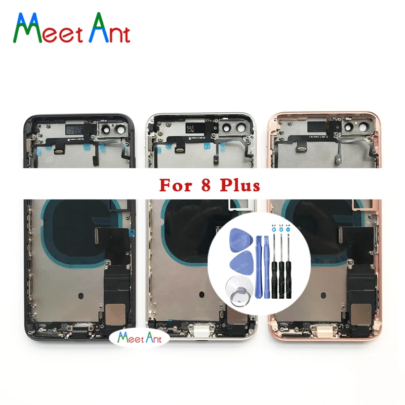 AAA Качество для iphone 8 8G/8 Plus/X задняя средняя рамка Шасси Полный Корпус в сборе крышка батареи задняя дверь с гибким кабелем