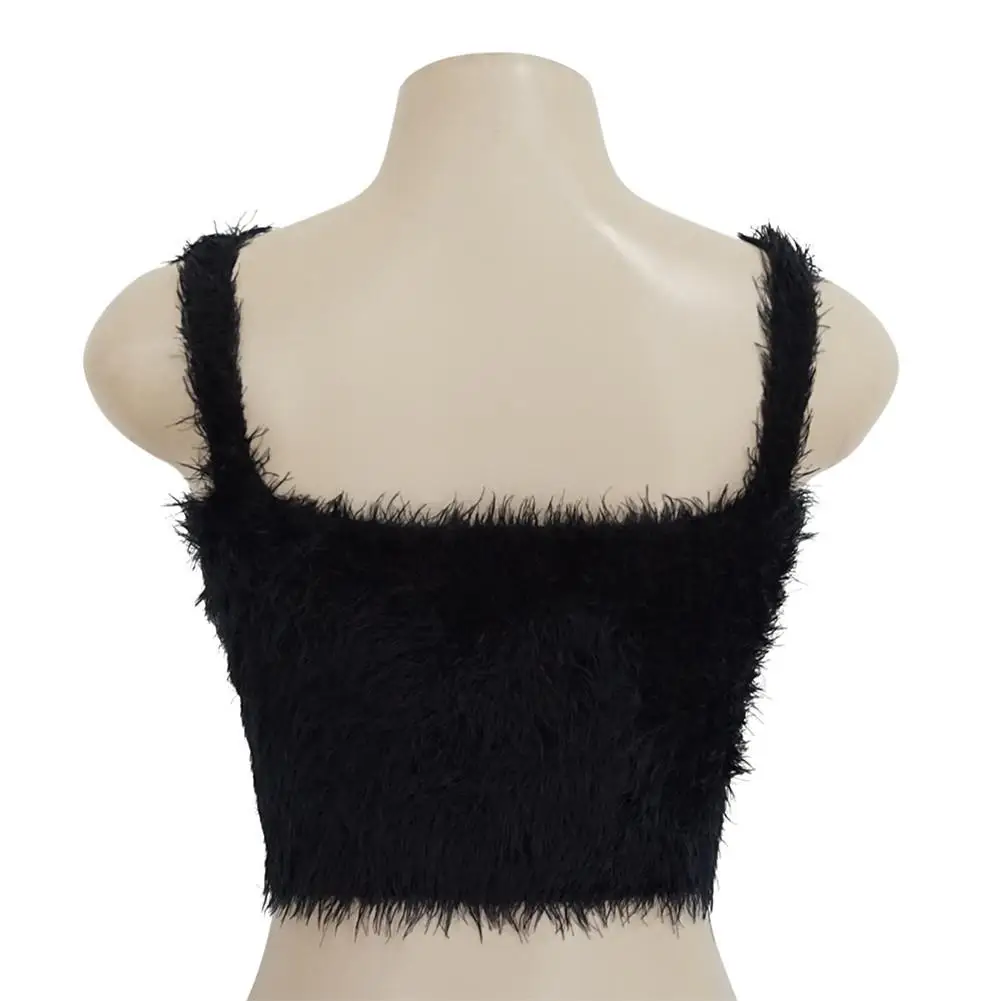 2018 модные ремни без спинки кроп Топ мохер сексуальный свитер рукавов майки ropa