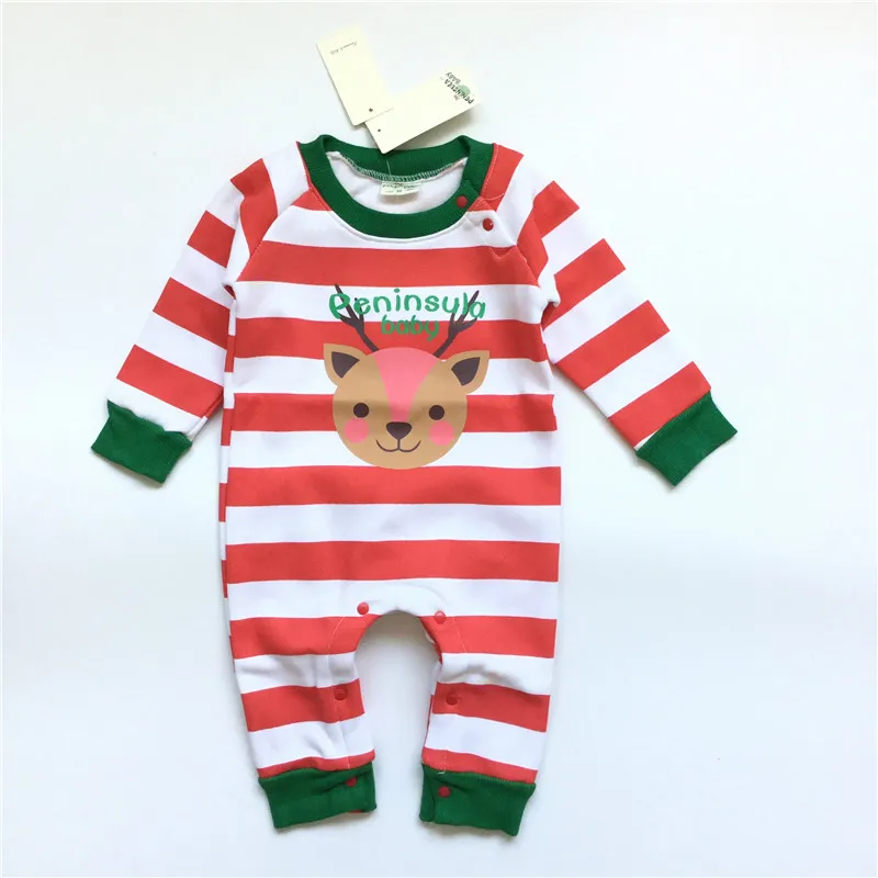 2018 рождественские подарки для новорожденных полосатая одежда с длинными