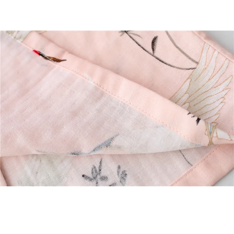 Тонкие кимоно Халаты женские хлопковые двойные газовые пижамы Осень Весна Лето