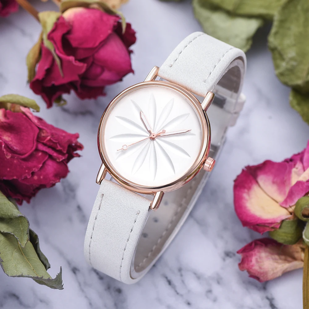 Хит 2019 Топ бренд женские часы модные кожаные Наручные нарядные розовые |