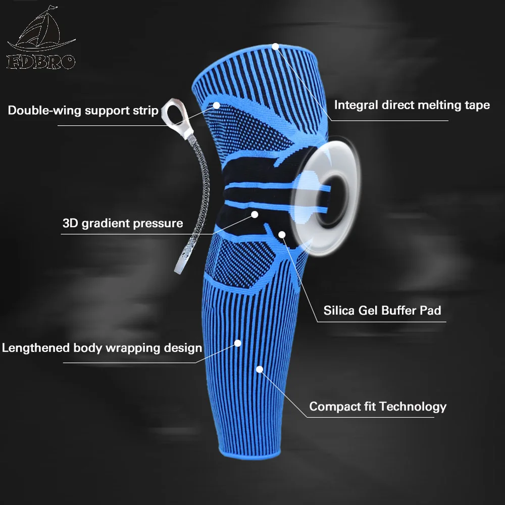 FDBRO компрессионные наколенники для фитнеса Защитные Спортивные длинные рукава