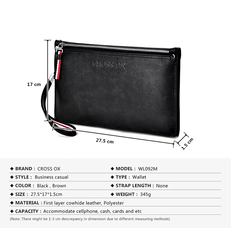 CROSS OX 2016 Лето Новых людей Прибытия Браслет Сцепление Для Мужчин Кошельки Карты