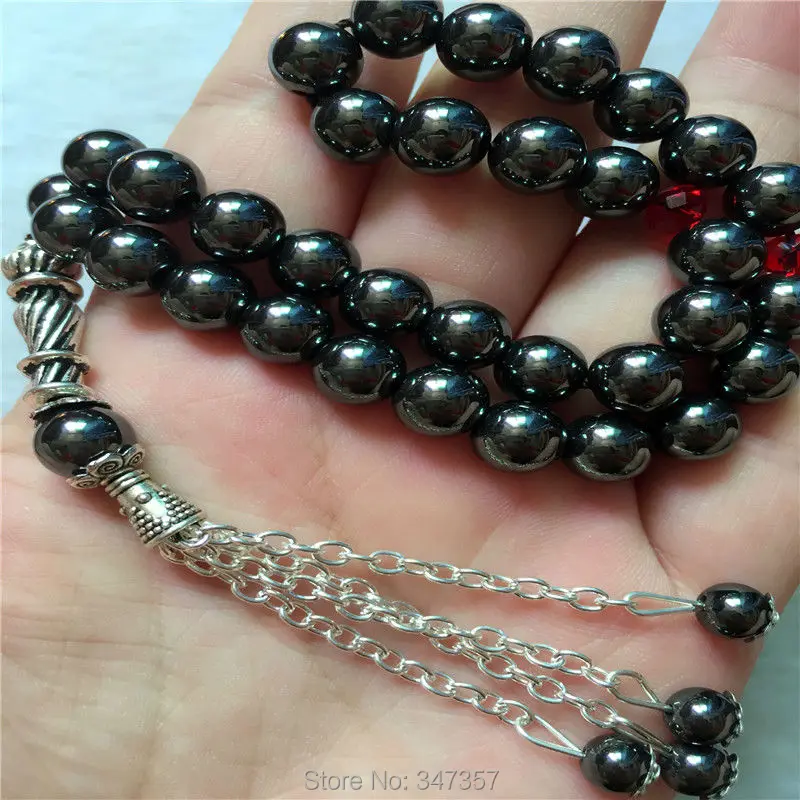 Новое поступление 8 мм гематит камень круглой формы 33 молитвенные бусины