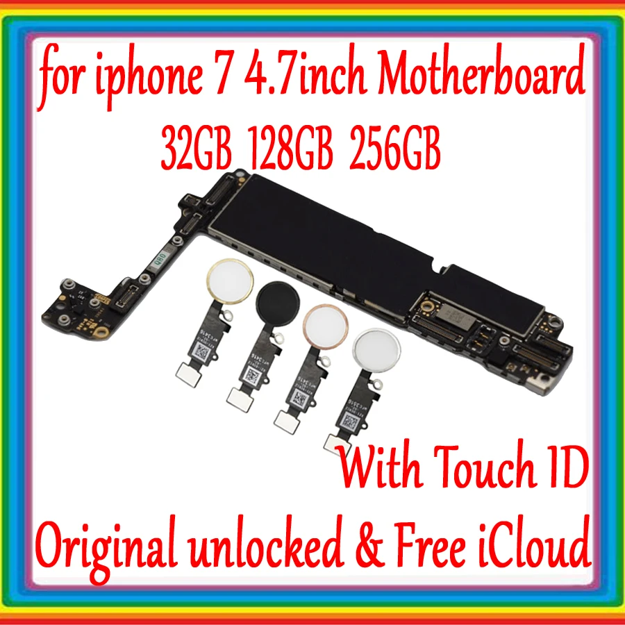 Оригинальная разблокированная материнская плата для iphone 7 с Touch ID/без ID 4 дюймов