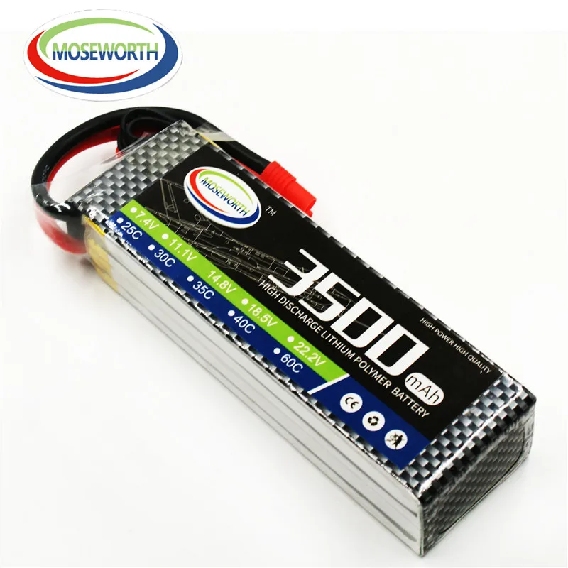 Moseworth 4S RC Lipo Батарея 14.8 В 3500 мАч 25C для самолета вертолета Quadcopter дроны самолет Акку