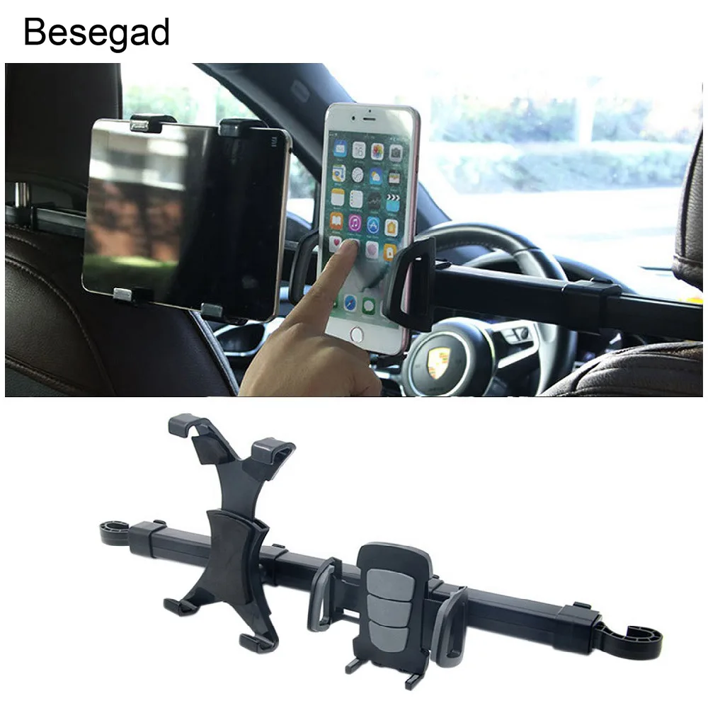 Besegad Автомобильный держатель для подголовника универсальный телефона и планшета