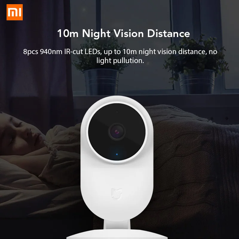 Xiaomi Mijia 1080P Smart IP Camera 130 Degree FOV Night Vision 2.4Ghz Wifi Xioami Home Kit Security Monitor baby CCTV | Электроника