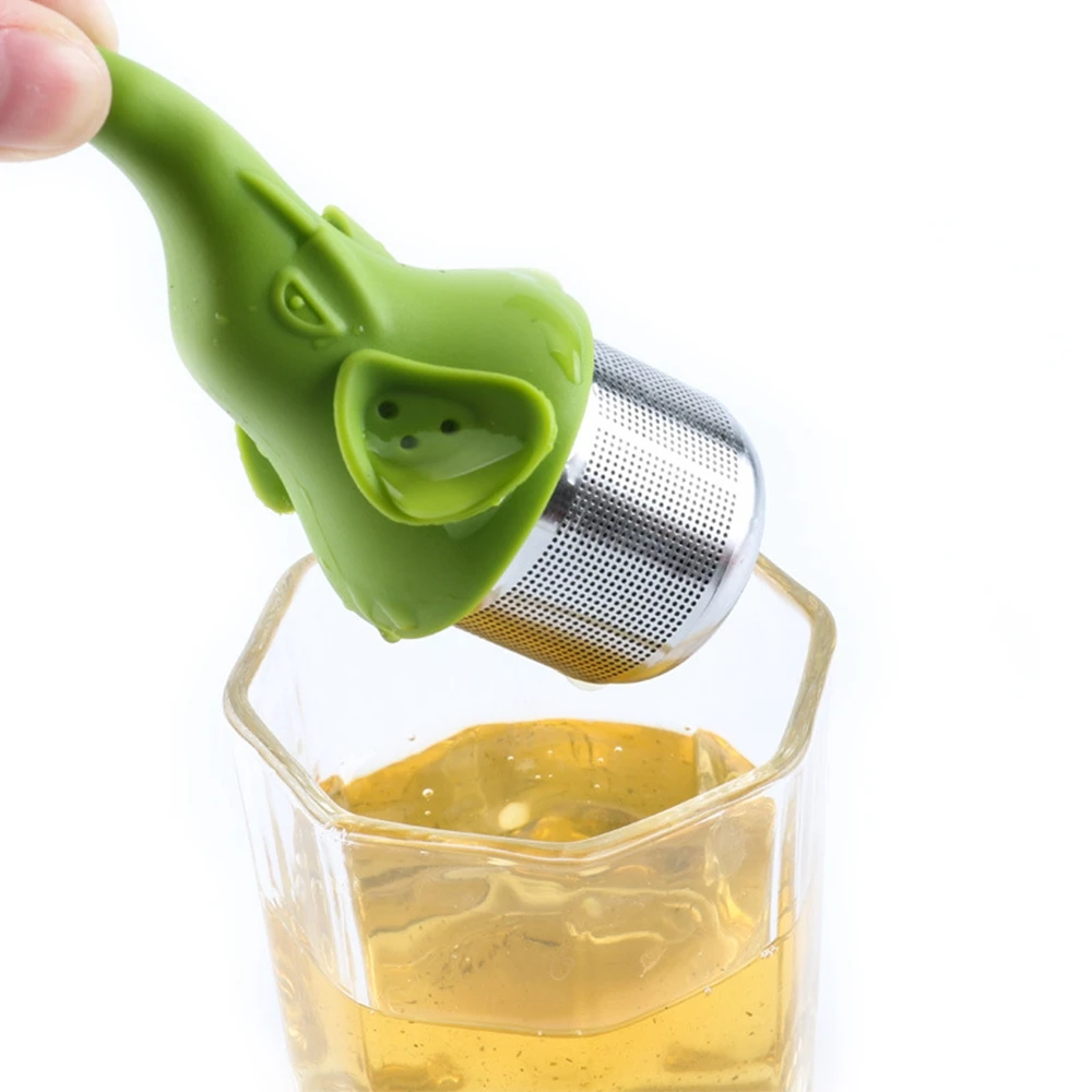 Silicone Elephant Tea Filter Stainless Steel Loose-leaf Infuser Diffuser Accessories Kitchen Tools Gadgets | Дом и сад
