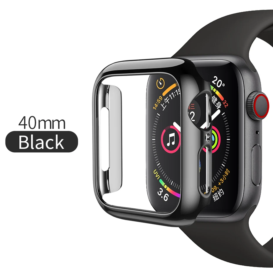 40mm Black HOCO чехол для смарт часов для Apple Watch Series 4 ультратонкий устойчивый к царапинам Гибкий тонкий чехол, совместимый с Iwatch 40 мм 44 мм - Цвет: 40mm Black