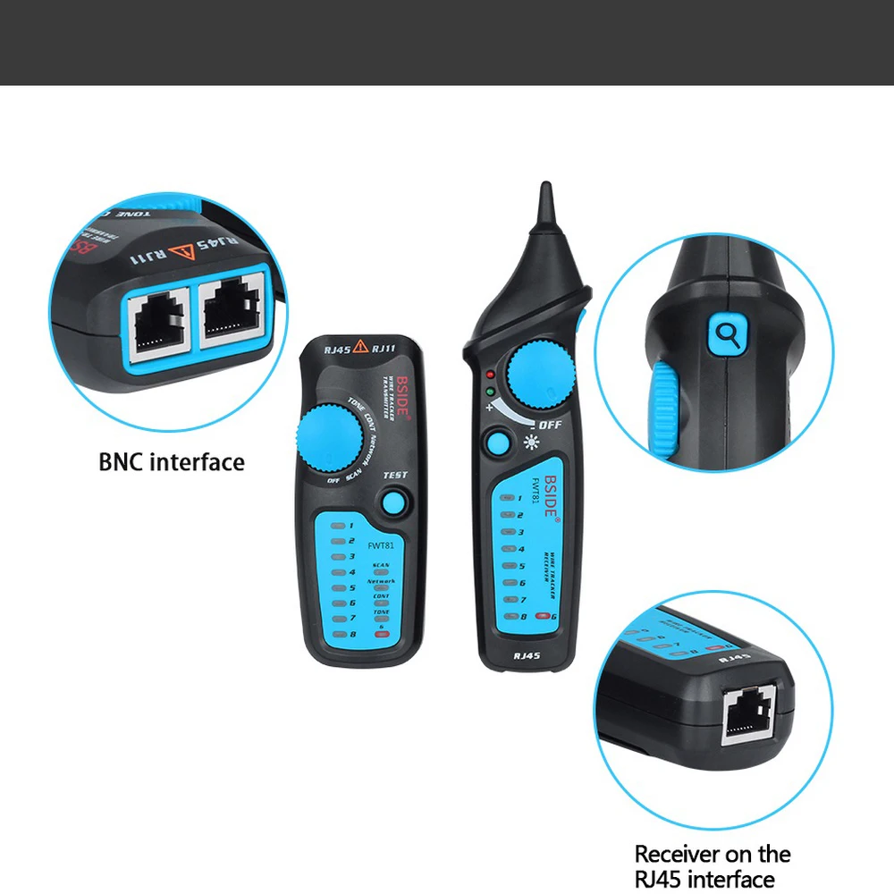 Многофункциональный ручной кабельный трекер BSIDE FWT81 RJ45 RJ11 телефонная сеть LAN ТВ