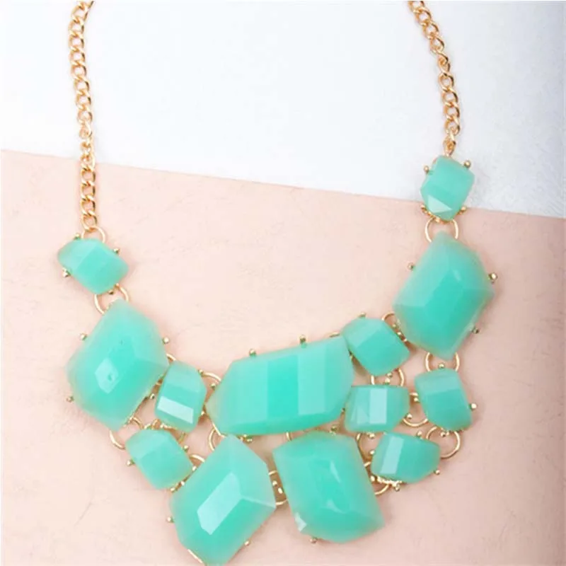 Новинка 2016 длинное ожерелье женское геометрическое из смолы колье эффектные