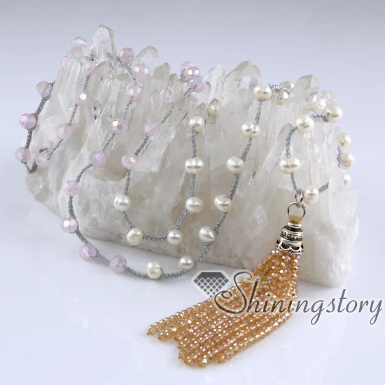 white pearl necklace gypsy jewelry bohemian necklaces tassel long boho freshwater real simple jewellery | Украшения и аксессуары
