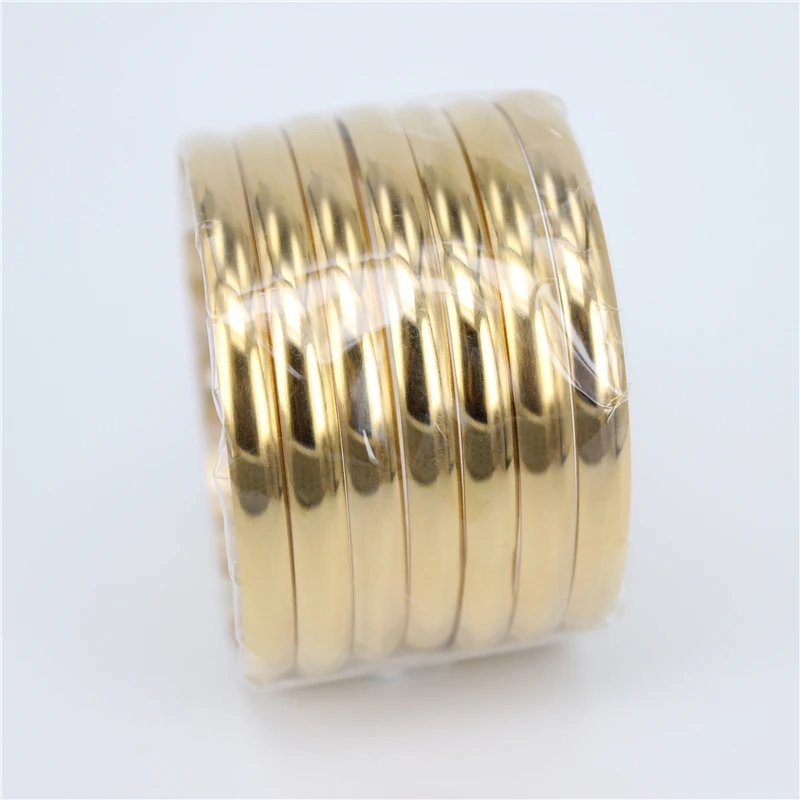 6mm x 65mm 7pcs Нержавеющая сталь 6 мм шириной 55 мм 60 мм 65 мм 68 мм диаметром 7 шт. комбинированные браслеты подходят для мальчиков и девочек детей LH687 - Окраска металла: 6mm x 65mm 7pcs