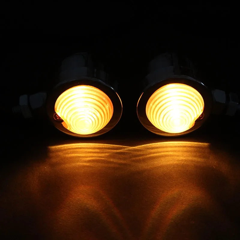 

Partol 4pcs/set Chrome Universal Motorcycle Turn Signals Light Daytime Running Light Indicators Blinker Amber 12V For Honda