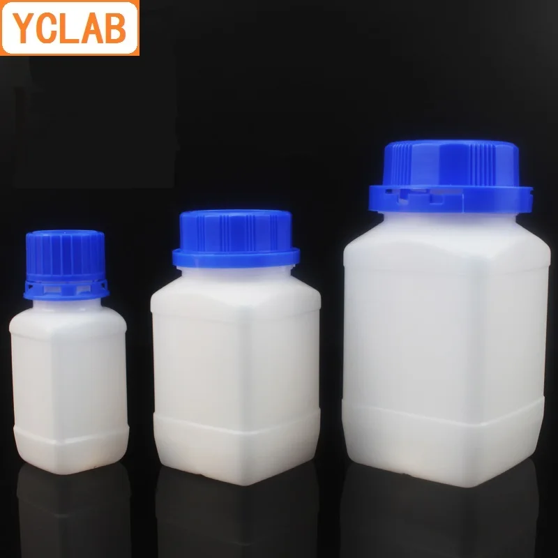 YCLAB 100 мл Квадратная бутылка для проб HDPE пластиковая с синей крышкой