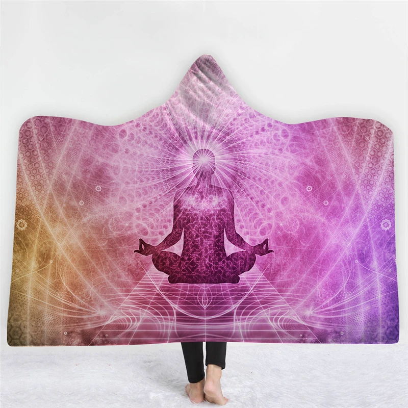 Одеяло с капюшоном и 3D-принтом для взрослых детей | Дом сад
