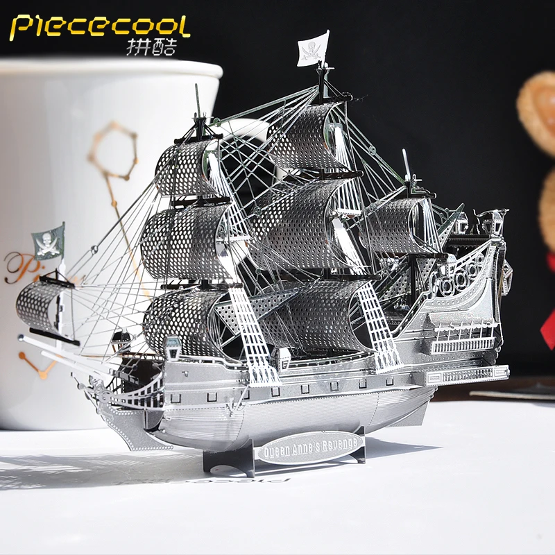 Piececool 3D металлическая головоломка Королева Анна мести пиратский корабль
