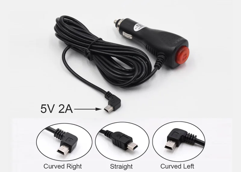 XCGaoon 3,5 м 5 в 2 а мини Переходник USB для зарядки в машине с переключателем для автомобиля dvr камера видео рекордер/gps вход DC 12 V-24 V