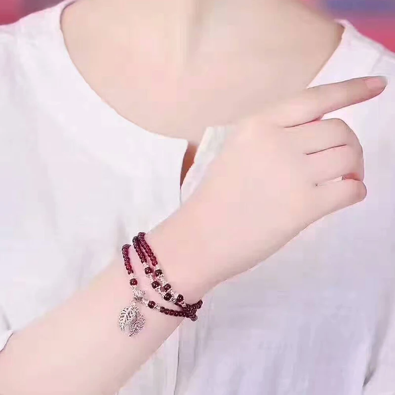 Браслеты из натурального камня с красным гранатом оптом бусины тибетский