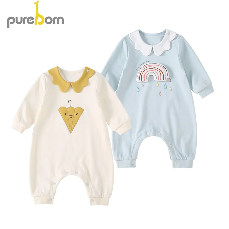 Pureborn/комбинезон для маленьких мальчиков и девочек Одежда младенцев унисекс