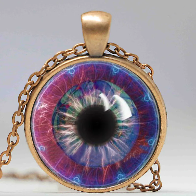 Ожерелье Tesla's Eye фрактал кабошон стеклянная подвеска цепочка|pendant necklace|chain