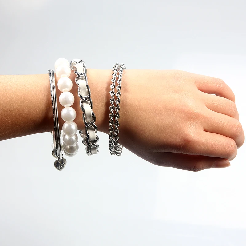 Женский браслет SUKI Модный Индийский с серебряным покрытием 6 шт./компл. сделай сам