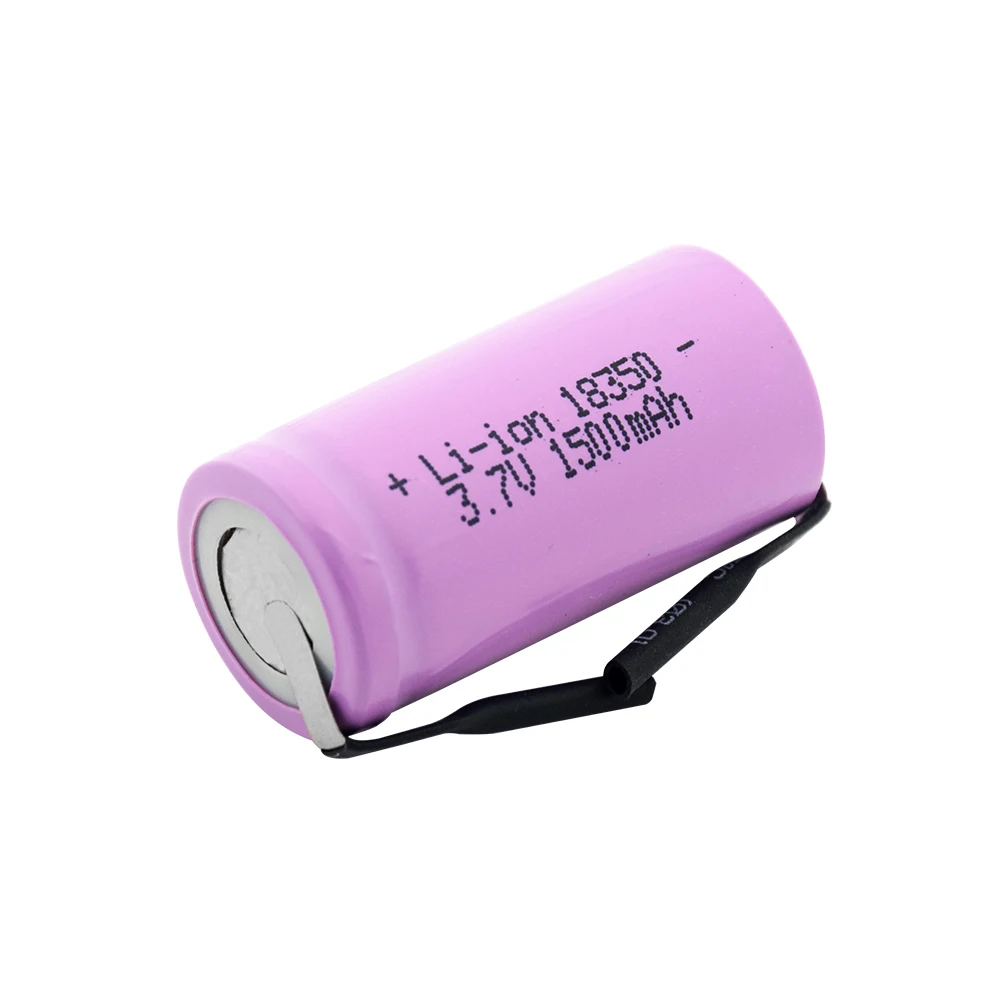 Высокая утечка Max.10A 18350 батарея 1500mAh 3,7 V литий-ионная аккумуляторная батарея с вкладками для Vape фонарь фонарик электронная сигарета - Цвет: 1 Piece