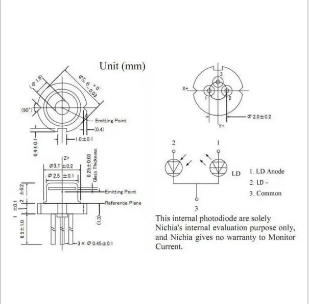 1 шт. nichia NDV4212 100 МВт 405nm лазерной emite диода Cut pin TO18 5 6 мм используется|pin socket|pin cappin blue |