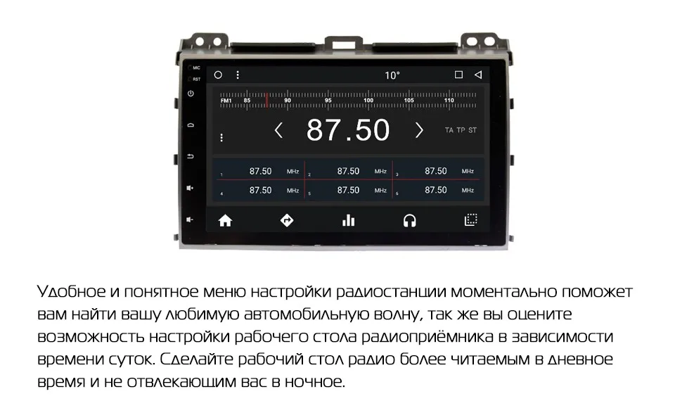 MARUBOX 9A107MT8,Штатная магнитола для Toyota Prado 120 Land Cruiser 120,2002-2009,восьмиядерный процессор,9''IPS,радио TEF6686NXP,обновление по воздуху,оперативная 2Гб,встроенная 32Гб,русифицированный интерфейс REDMOD