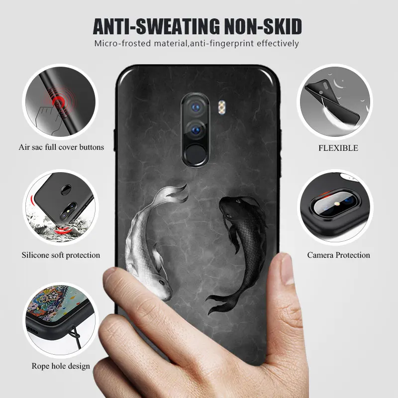 For Xiaomi Pocophone F1 Case Printed Silicone Soft TPU Phone Cases Poco Global Version F 1 Funda |