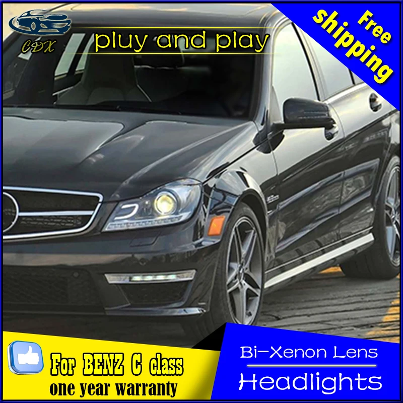 Фара Для 2011 2014 Benz C class W204 C180 C200 C260 ПРИВЕЛО фар с би ксеноном объективе проектора и