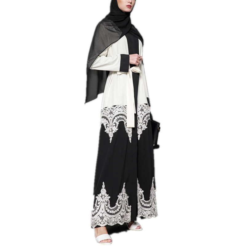 Кружевное лоскутное платье Abaya в Дубае S 5XL мусульманское большого размера