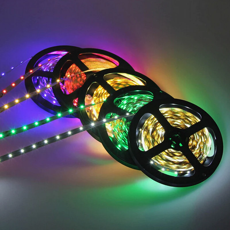 5 м Светодиодная лента RGB светодиодная Диодная TV LED DC 12V 3528 источник питания лампа
