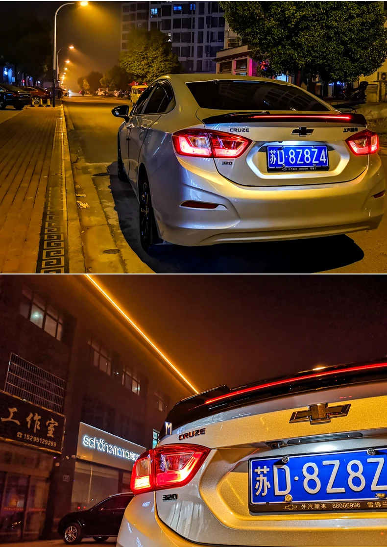 Для спойлер Cruze ABS материал заднее крыло праймер цвет задний спойлер для Chevrolet Cruze светодиодный спойлер
