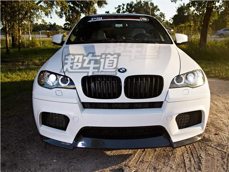 JIOYNG углеродного волокна передняя губа спойлер Обложка для BMW E70 E71 X5 X6 X5M X6M 2008 2009 2010