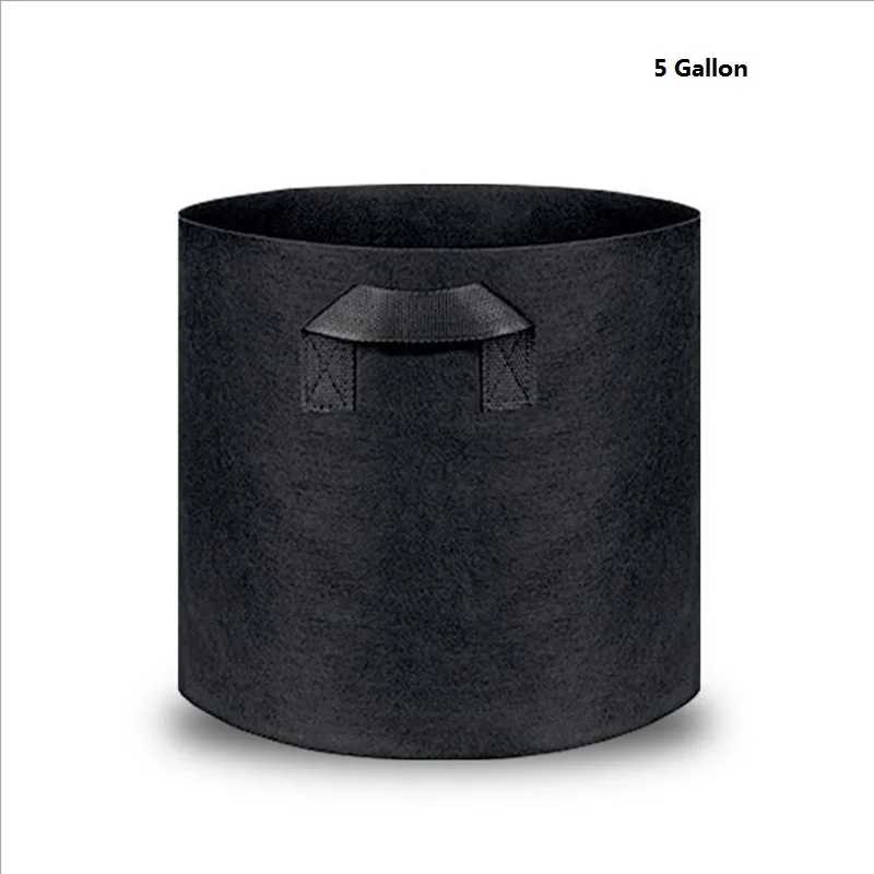 5 gallon Нетканый тканевый мешок для посадки мешок для выращивания утолщенный черный галлоновый мешок для посадки деревьев горшок для карликового дерева контейнер для проращивания мешок, 1 шт - Цвет: 5 gallon