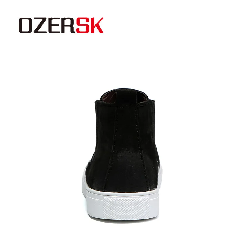 OZERSK/; Лидер продаж; сезон весна-осень; модные мужские ботинки черного цвета; повседневная обувь; Удобная нескользящая обувь на плоской подошве; размеры 38-44