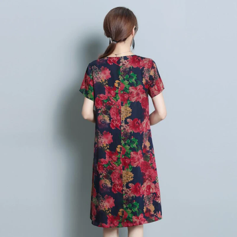 Женское платье из искусственного шелка с цветочным принтом новинка 2018 модное