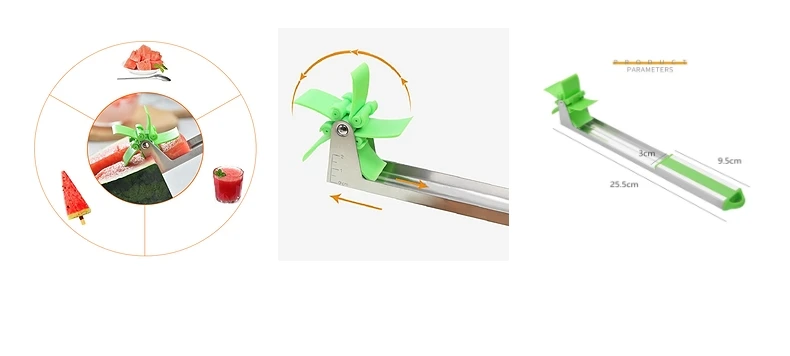Нож для нарезки дыни щипцы Corer кухонные аксессуары инструменты из нержавеющей стали отрезать освежающие кубики креативный фруктовый вырез CB1997/10