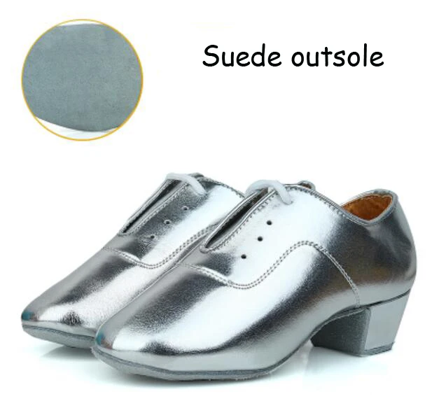 Style 5 suede sole Современные детские мужские бальные туфли для латинских танцев, танго, профессиональная кожаная мужская обувь для сальсы на каблуке, черные танцевальные туфли, размер 25-40 - Цвет: Style 5 suede sole