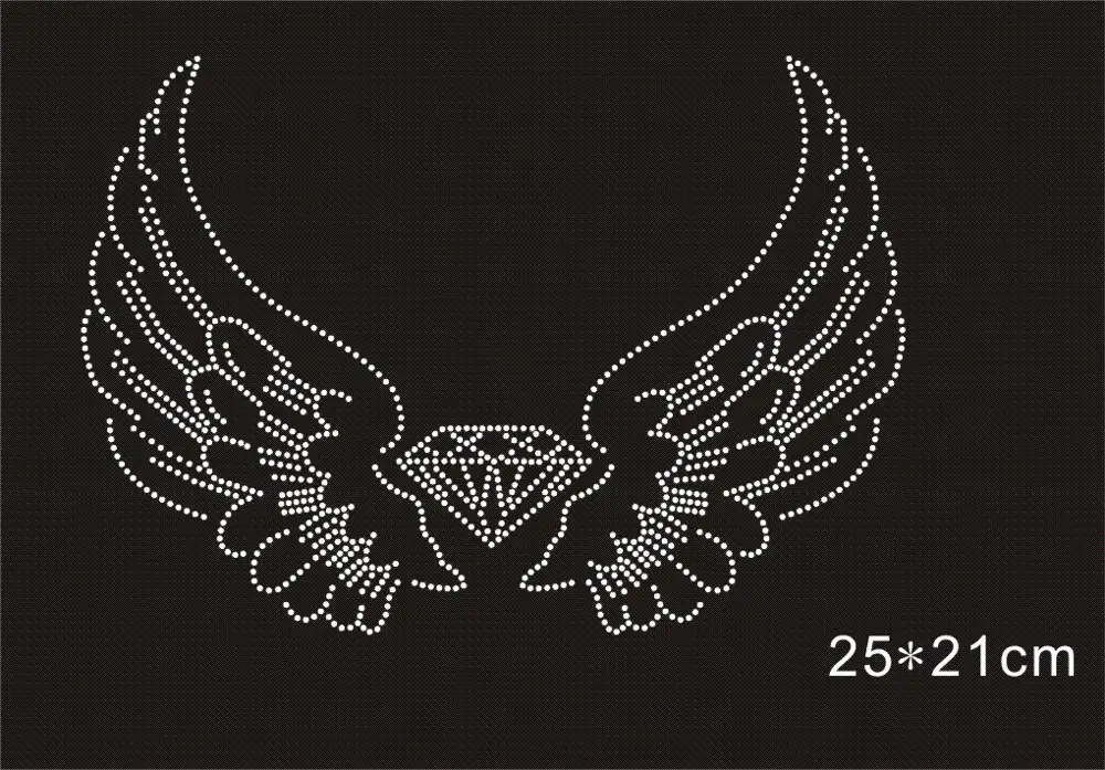 2 шт./лот Крыло ангела украшение Горячая фиксация узор из страз термотрансферный