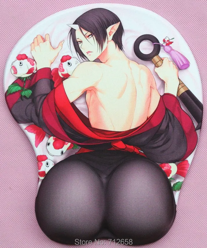 Hoozuki no Reitetsu 3D большой мягкий силиконовый коврик для мышки с аниме игровой коврик для мыши подставка для запястья H3.2cm/1,2"