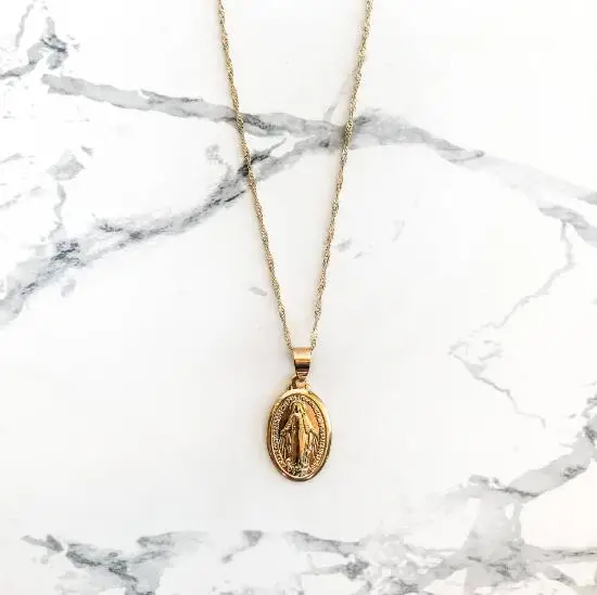 Ожерелье Дева Мария золотое ожерелье-медальон изысканная кулон Мать религиозный