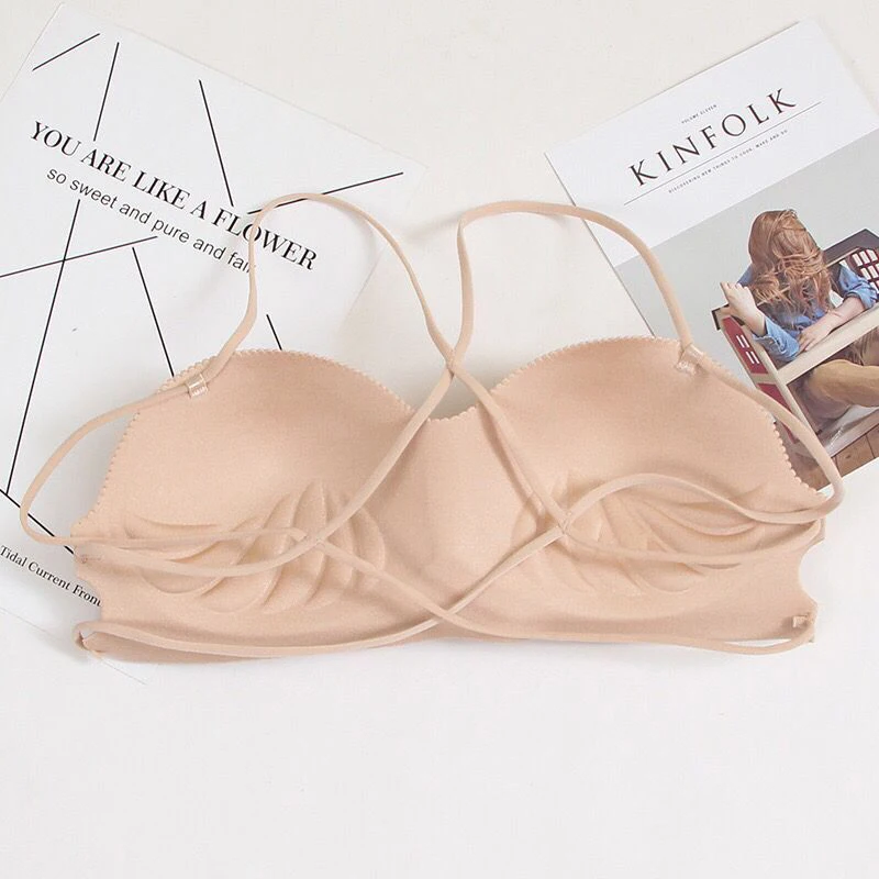 Женский бесшовный бюстгальтер SP & CITY однотонный на двух бретельках с эффектом пуш