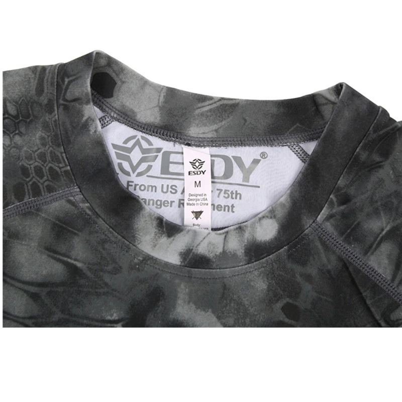 Быстросохнущая Мужская футболка с длинным рукавом камуфляжные колготки