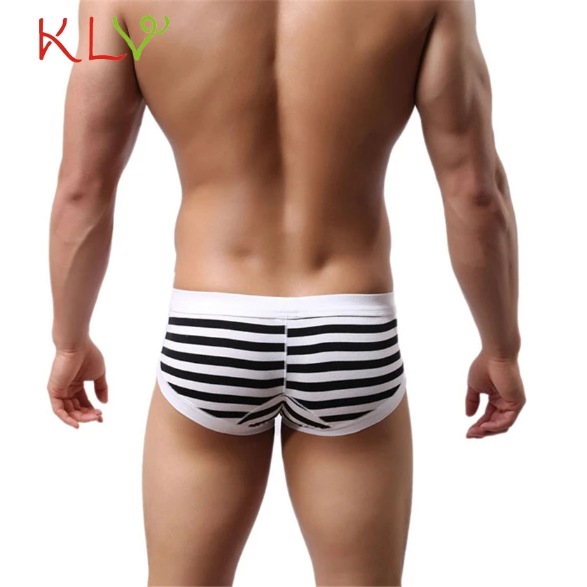 Высокое качество 2017 мужское сексуальное Полосатое хлопковое нижнее белье